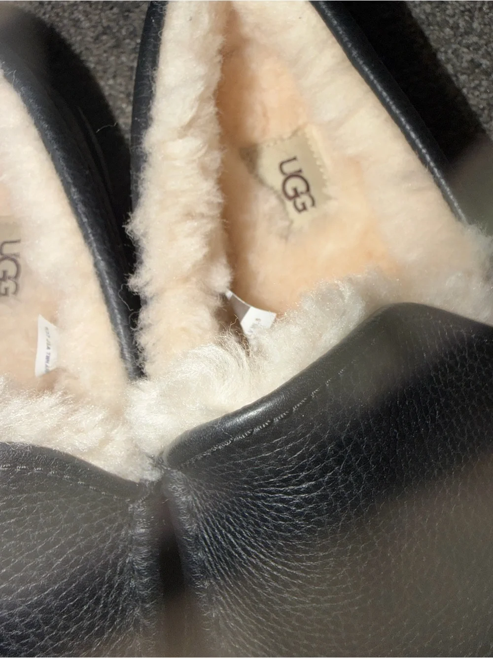 UGG Men’s Black Shearling Lined Slippers